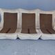 Salon baquet en velours beige vintage années 70