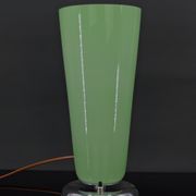 Art Deco lamp in chrome and celadon glass, France, circa 1930