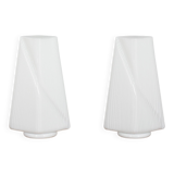 Pair of Italian striped Murano glass table lamps in style of Lino Tagliapie