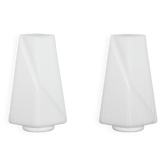 Pair of Italian striped Murano glass table lamps in style of Lino Tagliapie