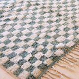 Green Checkered Carpet - 212 x 193 cm