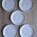 Set 5 assiettes poisson porcelaine blanche