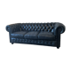 Authentic chesterfield 3-seater sofa fleming & howland - black leather