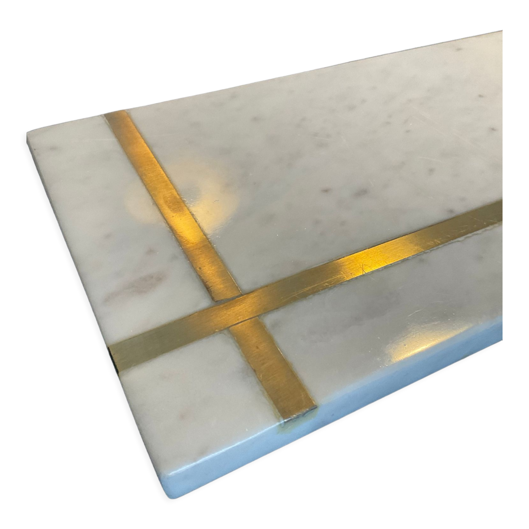 Vintage top in Carrara marble and brass 70s