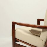 Scandinavian curly beige armchair mid century modern design by Z. Baczyk 1965