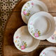 Set of 6 vintage deep plates, Anemone pattern from Digoin Sarreguem.