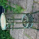 Guéridon harness carries plant in rattan and green bamboo vintage 1970
