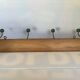 Old coat rack green balls wood metal