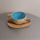 Fake wood cup Grandjean Jourdan old French cup Vallauris