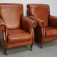 Vintage Dutch Cognac-Coloured Leather Club Chairs, Set of 2