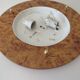Vintage ceiling lamp, glass and faux bois de loupe, Spain 1970
