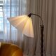 Organic whirlwind floor lamp in stained birch, Sweden, 1940s.