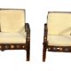 Paire de fauteuils marocains bois vintage