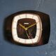Vintage formica clock silent trapezoid wall clock "Bayard noir"