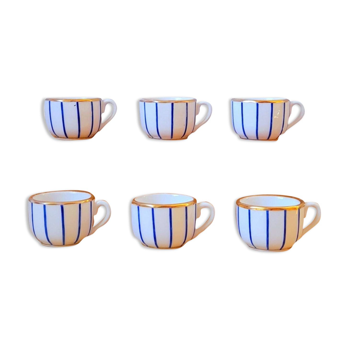 Service of 6 80s coffee cups