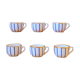 Service of 6 80s coffee cups