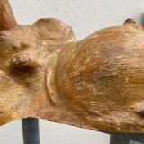 Brutalist coat rack in elm wood