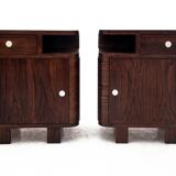 Pair of art deco bedside tables, Poland, 1950s, renovated
