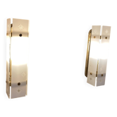Pair of glass wall lights scandinavian design 1960.