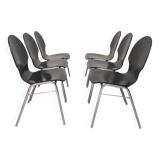 6 chaises plywood et chrome