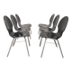 6 chaises plywood et chrome