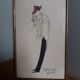 Caricature drawing signed by Georges Lavagne 1950