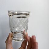 Set of 6 engraved cups and golden spirals 50-60s