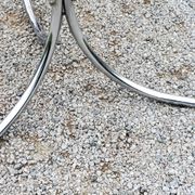 Dining table from the 70s top smoked glass base chrome
