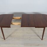 Table à manger en palissandre extensible danoise du milieu du siècle, années 1960