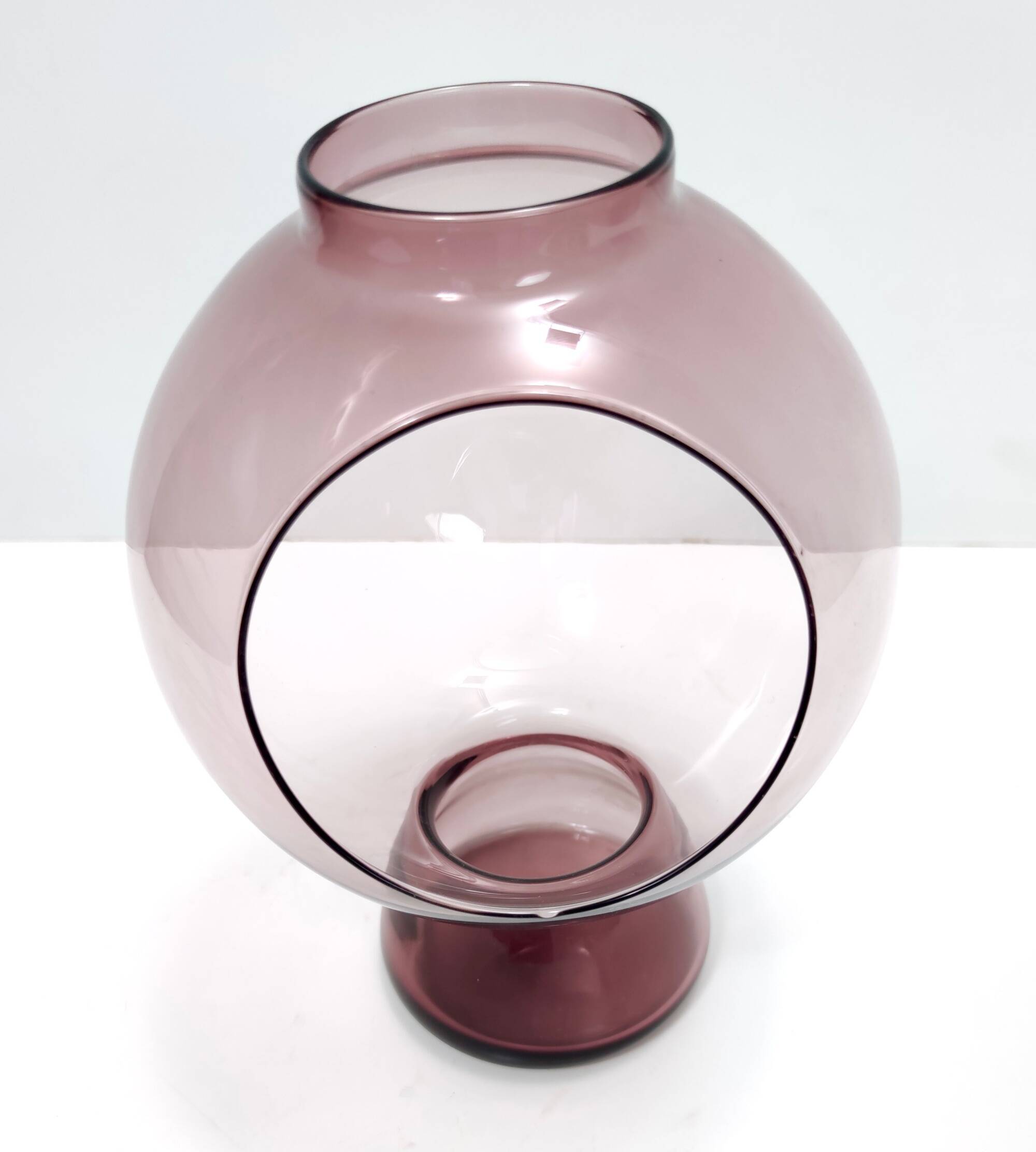 Old Rose Murano Glass Vase with a Hole, Italy