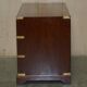Commode vintage anglo-indienne en bois dur avec incrustations en laiton