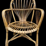 Fauteuil en rotin des années 60