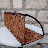 Rattan and steel shelf