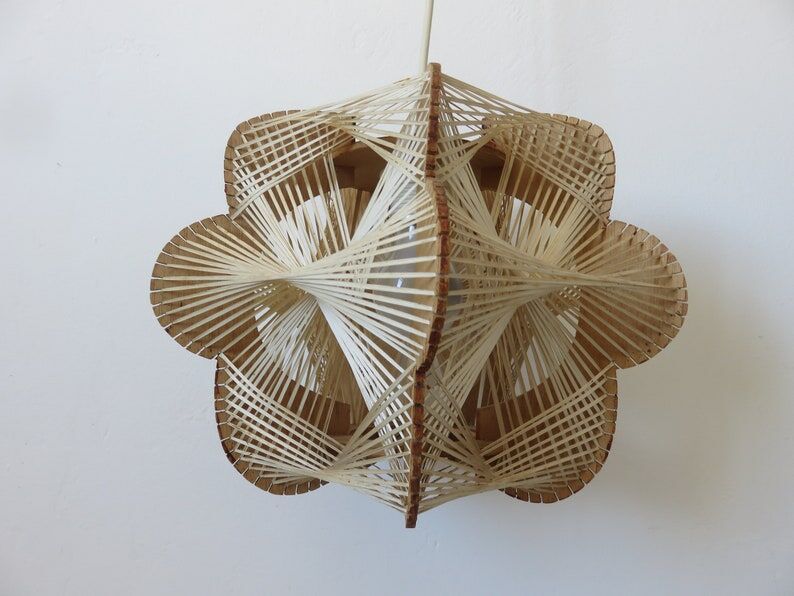 Scandinavian suspension wire and wood 60s 70s