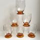 Lot de 6 verres à liqueur avec pied ambré art déco années 30