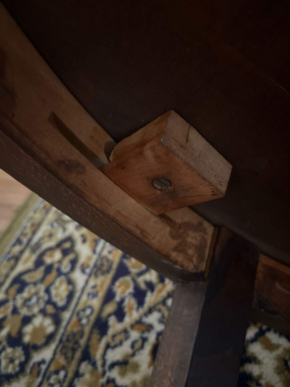 Antique solid wood side table