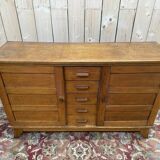 Buffet en enfilade René Gabriel en chêne 1950