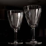 Set of 6 chiseled glasses, 2 sizes