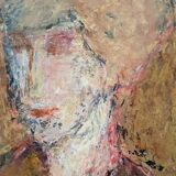 Portrait expressionniste suédois « Tendre » encadré 1965