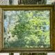 antique moulded wood and gilded stucco mirror - de-mercurised mirror sold in the e