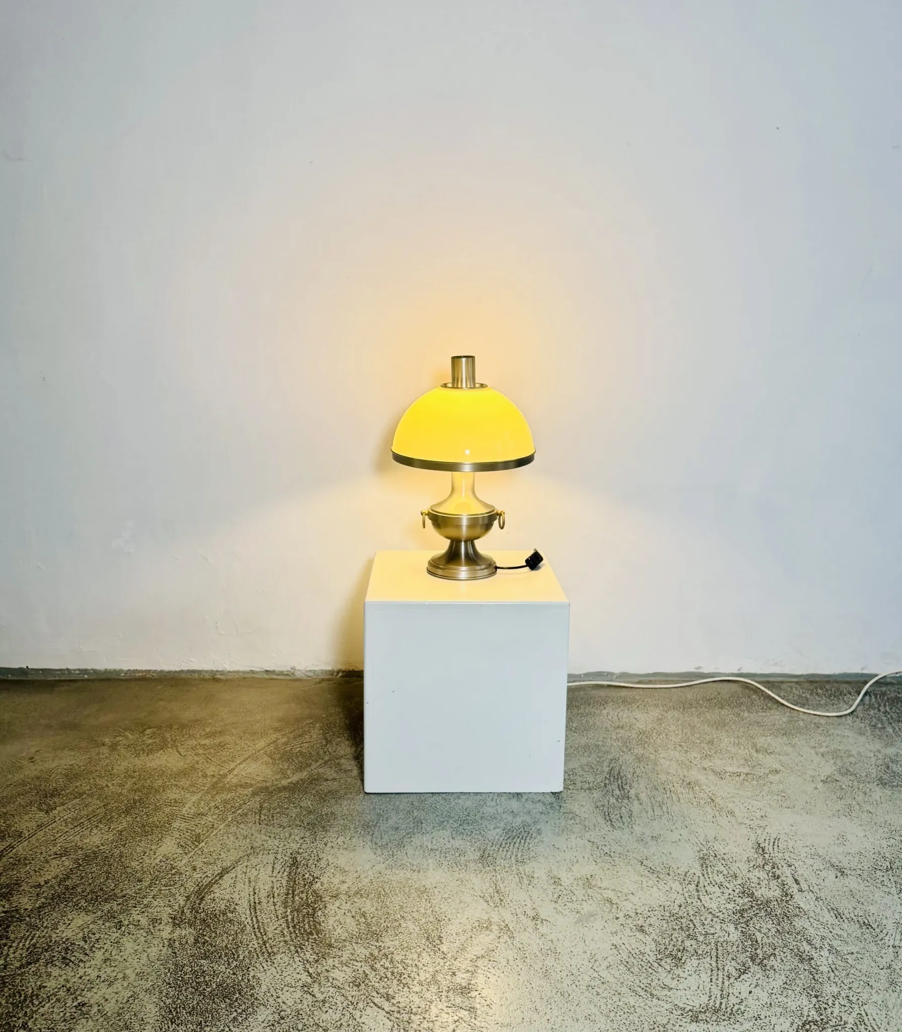 Metal Mushroom Table Lamp By Dijkstra Lampen, The Netherlands, 1960S