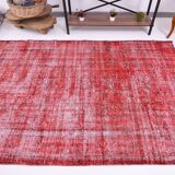 Distressed red carpet 241x165cm