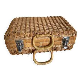 Old wicker suitcase