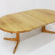 Vintage Danish round extendable dining table solid oak 1960s