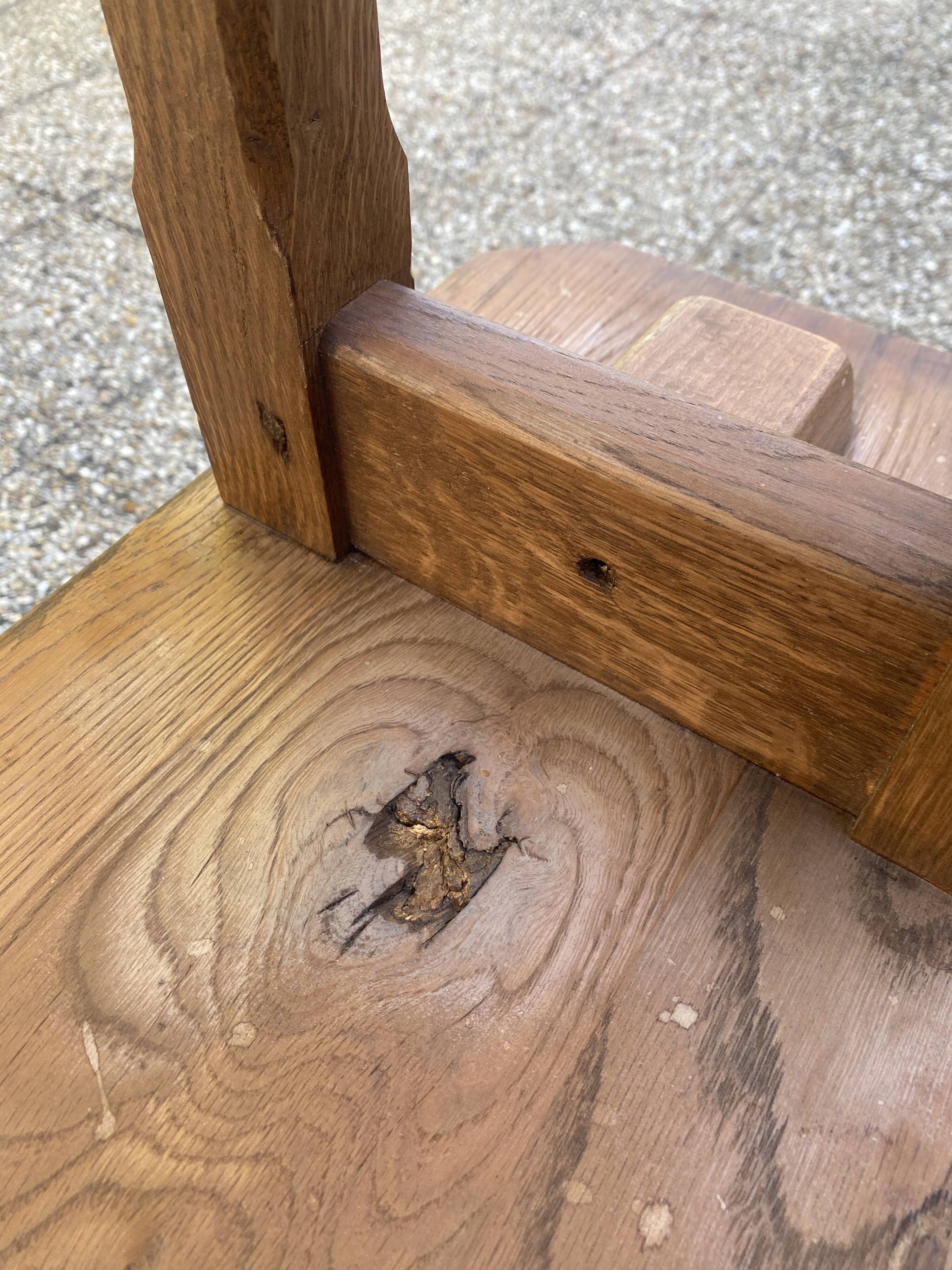 Solid oak farmhouse bench 220cm for rustic farmhouse table 1950