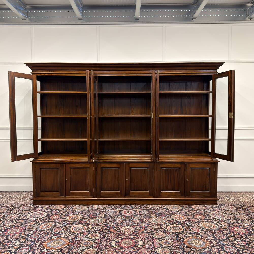 Large English Bookcase with Glass Doors