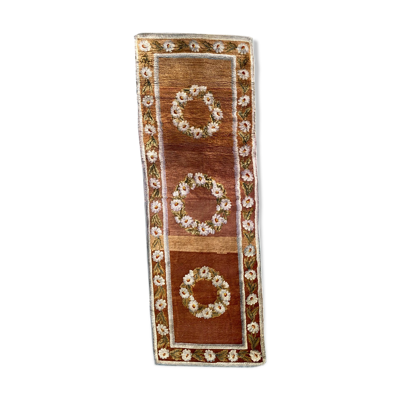 Tapis couloir ancien européen savonnerie 87x245 cm