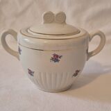 Covered sugar bowl half-porcelain Lunéville Keller and Guerin A587