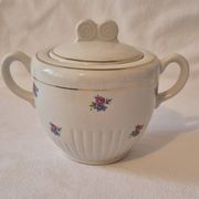 Covered sugar bowl half-porcelain Lunéville Keller and Guerin A587