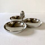 Silver-plated aperitif server / metal beggar, pine cone handle